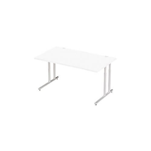 4250510829950 - Select Schreibtisch COMBITEC Rechteck C-Fuß B 1600 x T 800 x H 677-817 mm weiß weißaluminium