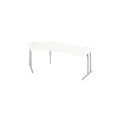 4250510830024 - Select Winkelschreibtisch COMBITEC 135° Winkel links C-Fuß B 2165 x T 800 800 x H 677-817 mm weiß weißalu 4250510830024 - Select Winkelschreibtisch COMBITEC 135° Winkel links C-Fuß B 2165 x T 800 800 x H 677-817 mm weiß weißalu
