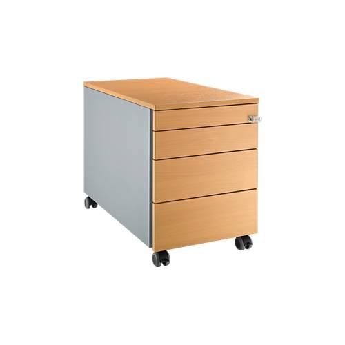 4250510832257 - Select Rollcontainer 1233 mit Griffnut B 435 x H 567 mm weißalu weißalu Buche-Dekor 4250510832257 - Select Rollcontainer 1233 mit Griffnut B 435 x H 567 mm weißalu weißalu Buche-Dekor
