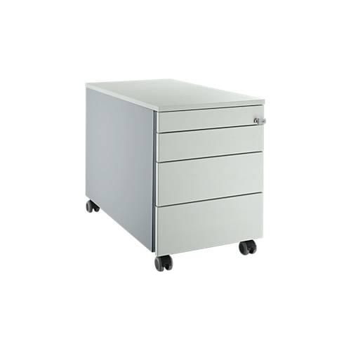 4250510832240 - Select Rollcontainer 1233 mit Griffnut B 435 x H 567 mm weißalu lichtgrau lichtgrau