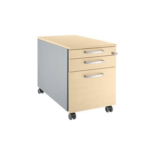 4250510832561 - Select Rollcontainer 126 1 Schublade HR- & Utensilienauszug runde Griffe weißalu weißalu Ahorn-Dekor 4250510832561 - Select Rollcontainer 126 1 Schublade HR- & Utensilienauszug runde Griffe weißalu weißalu Ahorn-Dekor
