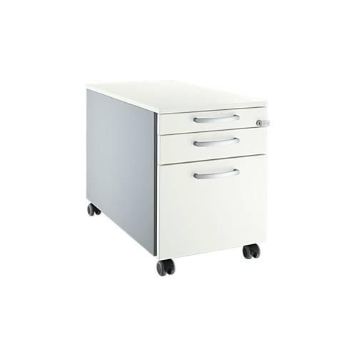 4250510832585 - Select Rollcontainer 126 1 Schublade HR- & Utensilienauszug runde Griffe weißalu weißalu weiß 4250510832585 - Select Rollcontainer 126 1 Schublade HR- & Utensilienauszug runde Griffe weißalu weißalu weiß