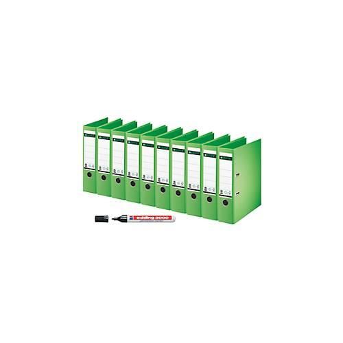 4250510894873 - LEITZ® Ordner 1007 DIN A4 80 mm 10 Stück grün + GRATIS edding Permanentmarker 3000 4250510894873 - LEITZ® Ordner 1007 DIN A4 80 mm 10 Stück grün + GRATIS edding Permanentmarker 3000