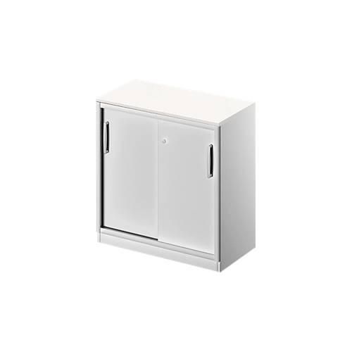 4051273725868 - Genius Schiebetürenschrank TETRIS SOLID 2 OH B 800 mm inkl 19 mm Abdeckplatte weiß weißalu