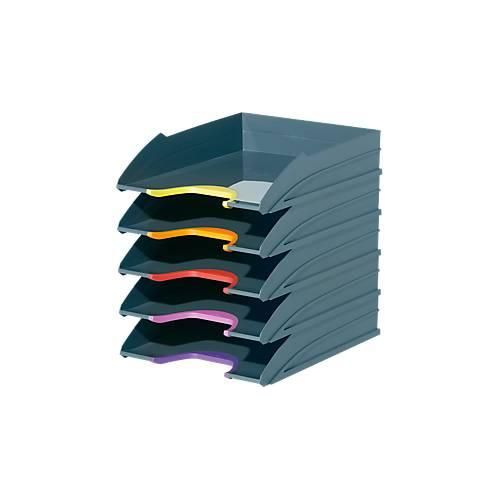 4005546701950 - Briefablage Varicolor Tray-Set 7705-57 A4   C4 grau Kunststoff stapelbar farbige Greifzonen 4005546701950 770557 5 Stück