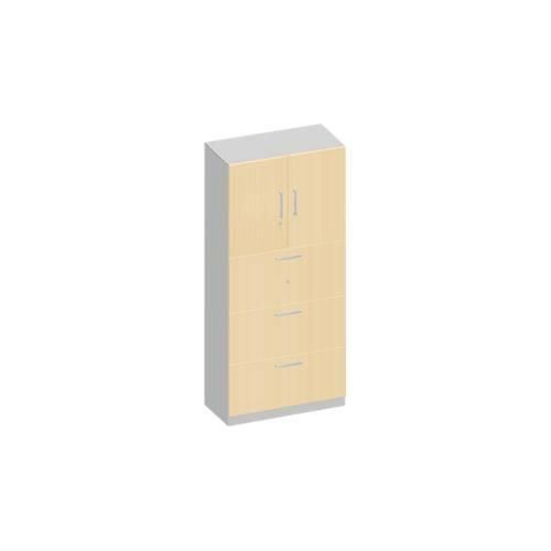 4051273726735 - Genius Kombischrank TETRIS SOLID 5 OH B 800 mm oben Flügeltüren unten HR-Auszüge weiß weißalu Ahorn weißalu 4051273726735 - Genius Kombischrank TETRIS SOLID 5 OH B 800 mm oben Flügeltüren unten HR-Auszüge weiß weißalu Ahorn weißalu