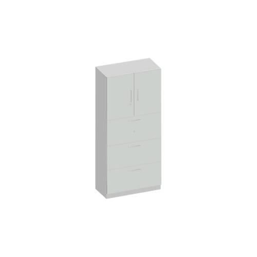 4051273726728 - Genius Kombischrank TETRIS SOLID 5 OH B 800 mm oben Flügeltüren unten HR-Auszüge silber weißalu 4051273726728 - Genius Kombischrank TETRIS SOLID 5 OH B 800 mm oben Flügeltüren unten HR-Auszüge silber weißalu
