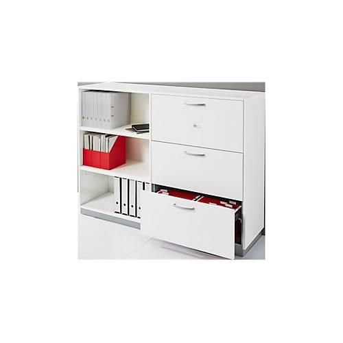 4051273726865 - SchÃ¤fer Shop Genius HÃ¤ngeregistraturschrank TETRIS SOLID 3 OH B 800 mm abschlieÃŸbar mit Abdeckplatte weiÃŸ weiÃŸalu