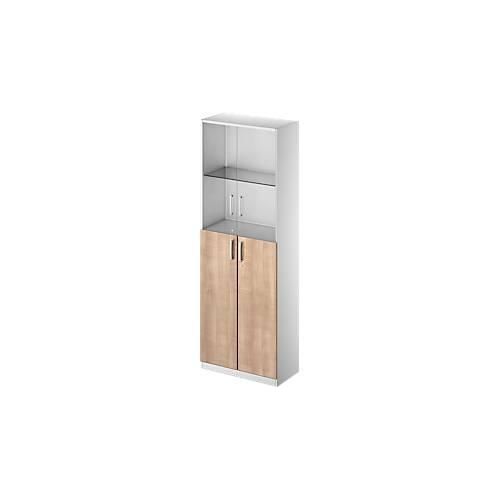 4051273727954 - Genius Kombischrank TETRIS SOLID 6 OH Glas- und Flügeltüren B 800 mm abschließbar Glas Buche-Dekor weißalu 4051273727954 - Genius Kombischrank TETRIS SOLID 6 OH Glas- und Flügeltüren B 800 mm abschließbar Glas Buche-Dekor weißalu