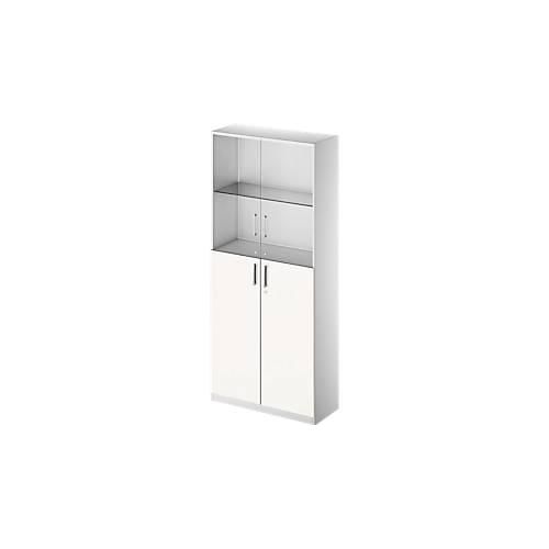 4051273728036 - Genius Kombischrank TETRIS SOLID 6 OH Glas- und Flügeltüren B 1000 mm abschließbar Glas weiß weißalu 4051273728036 - Genius Kombischrank TETRIS SOLID 6 OH Glas- und Flügeltüren B 1000 mm abschließbar Glas weiß weißalu