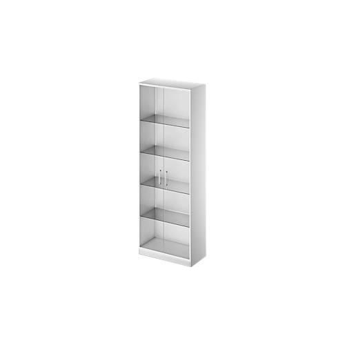 4051273728043 - Genius Glastürenschrank TETRIS SOLID Stahlkorpus 5 OH B 800 mm Glas weißalu 4051273728043 - Genius Glastürenschrank TETRIS SOLID Stahlkorpus 5 OH B 800 mm Glas weißalu