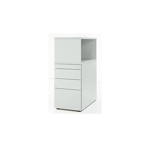 4250510836798 - Genius Standcontainer mit Aufsatzregal abschließbar seitliche Griffnut lichtgrau 4250510836798 - Genius Standcontainer mit Aufsatzregal abschließbar seitliche Griffnut lichtgrau