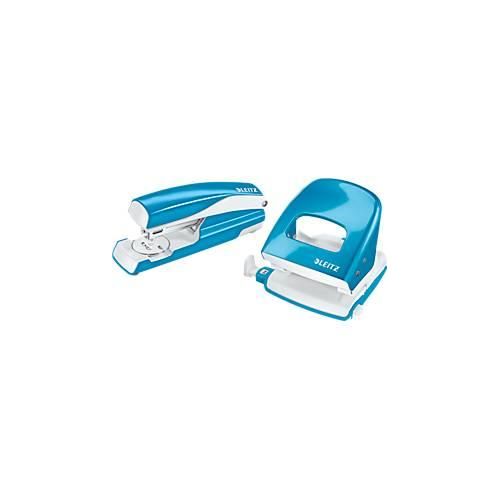 4250510870112 - LEITZ® Bürolocher + Tischheftgerät Wow SET metallic-blau
