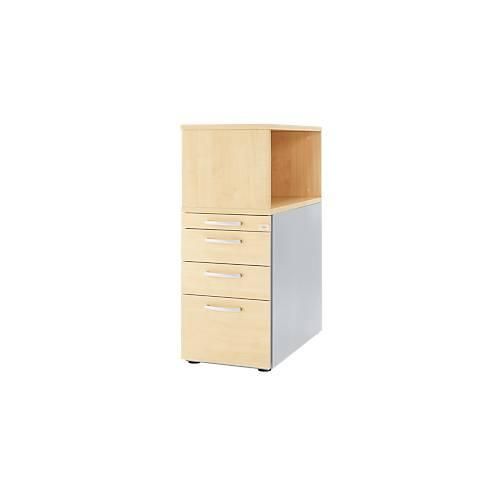 4250510836941 - Genius Standcontainer mit Aufsatzregal abschließbar runder Griff ahorn 4250510836941 - Genius Standcontainer mit Aufsatzregal abschließbar runder Griff ahorn