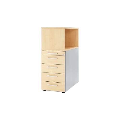 4250510936511 - Genius Standcontainer mit Aufsatzregal abschließbar runder Griff Ahorn 4250510936511 - Genius Standcontainer mit Aufsatzregal abschließbar runder Griff Ahorn