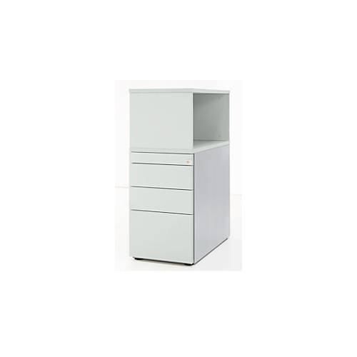 4250510836804 - Genius Standcontainer mit Aufsatzregal abschließbar seitliche Griffnut lichtgrau 4250510836804 - Genius Standcontainer mit Aufsatzregal abschließbar seitliche Griffnut lichtgrau