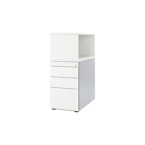 4250510836842 - Genius Standcontainer mit Aufsatzregal abschließbar seitliche Griffnut weiß 4250510836842 - Genius Standcontainer mit Aufsatzregal abschließbar seitliche Griffnut weiß