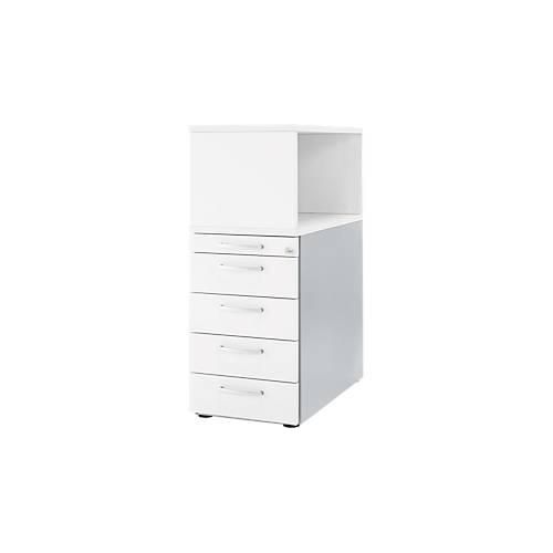 4250510836903 - Genius Standcontainer mit Aufsatzregal abschließbar eckiger Griff weiß 4250510836903 - Genius Standcontainer mit Aufsatzregal abschließbar eckiger Griff weiß