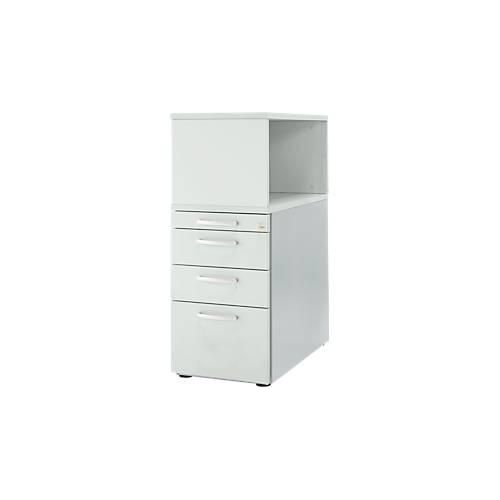 4250510836927 - Genius Standcontainer mit Aufsatzregal abschließbar runder Griff lichtgrau 4250510836927 - Genius Standcontainer mit Aufsatzregal abschließbar runder Griff lichtgrau