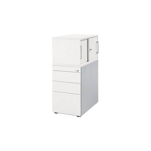 4251898819229 - Genius Standcontainer mit Aufsatzschrank inkl Schiebetür komplett abschließbar seitliche Griffnut weiß 4251898819229 - Genius Standcontainer mit Aufsatzschrank inkl Schiebetür komplett abschließbar seitliche Griffnut weiß