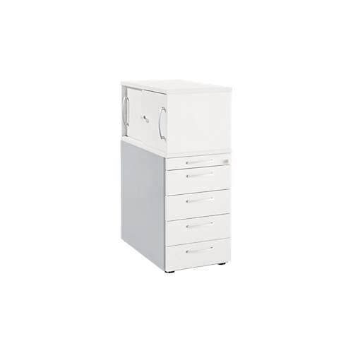 4251898819281 - Genius Standcontainer mit Aufsatzschrank inkl Schiebetür komplett abschließbar runder Griff weiß 4251898819281 - Genius Standcontainer mit Aufsatzschrank inkl Schiebetür komplett abschließbar runder Griff weiß