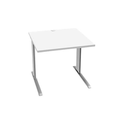 4250510837177 - Pure Schreibtisch PLANOVA BASIC Quadrat C-Fuß B 800 x T 800 x H 717 mm weiß weißaluminium + Kabelkanal 4250510837177 - Pure Schreibtisch PLANOVA BASIC Quadrat C-Fuß B 800 x T 800 x H 717 mm weiß weißaluminium + Kabelkanal
