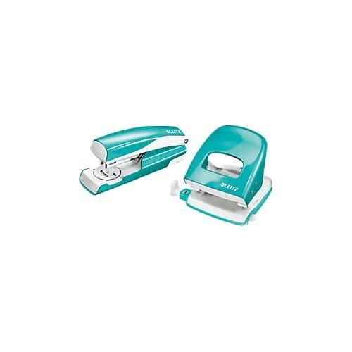 4250510870198 - LEITZ® Bürolocher + Tischheftgerät Wow SET metallic-eisblau 4250510870198 - LEITZ® Bürolocher + Tischheftgerät Wow SET metallic-eisblau
