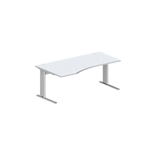 4250510837498 - Pure Schreibtisch PLANOVA BASIC Freiform Ansatz links C-Fuß B 1800 x T 1000 800 x H 717 mm lichtgrau weißalu + Kabelkanal 4250510837498 - Pure Schreibtisch PLANOVA BASIC Freiform Ansatz links C-Fuß B 1800 x T 1000 800 x H 717 mm lichtgrau weißalu + Kabelkanal