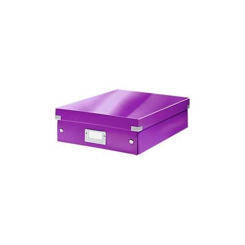 4002432105182 - Aufbewahrungsbox Click & Store WOW 6058-00-62 8 Liter mit Deckel für A4 außen 370x280x100mm Karton violett metallic 40024321