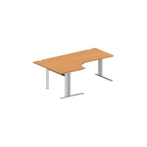 4250510837870 - Pure Winkelschreibtisch PLANOVA BASIC 90° Winkel links C-Fuß B 2000 x T 1200 800 x H 717 mm Buche weißalu + Kabelkanal 4250510837870 - Pure Winkelschreibtisch PLANOVA BASIC 90° Winkel links C-Fuß B 2000 x T 1200 800 x H 717 mm Buche weißalu + Kabelkanal