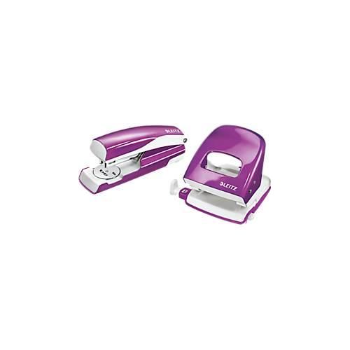 4250510870204 - LEITZ® Bürolocher + Tischheftgerät Wow SET metallic-violett 4250510870204 - LEITZ® Bürolocher + Tischheftgerät Wow SET metallic-violett