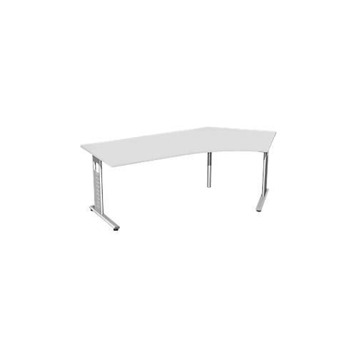 4038933066288 - Winkelschreibtisch 135° ALICANTE C-Fuß Ansatz rechts B 2166 x T 800 x H 680-820 mm lichtgrau 4038933066288 - Winkelschreibtisch 135° ALICANTE C-Fuß Ansatz rechts B 2166 x T 800 x H 680-820 mm lichtgrau