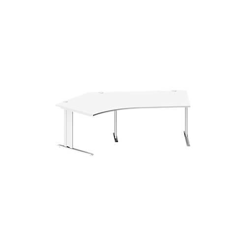 4250510838228 - Pure Winkelschreibtisch PLANOVA BASIC 135° Winkel links C-Fuß B 2165 x T 800 800 x H 717 mm weiß + Kabelkanal