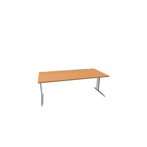 4250510838075 - Pure Schreibtisch PLANOVA BASIC Rechteck C-Fuß B 2000 x T 1000 x H 717 mm Buche weißaluminium + Kabelkanal 4250510838075 - Pure Schreibtisch PLANOVA BASIC Rechteck C-Fuß B 2000 x T 1000 x H 717 mm Buche weißaluminium + Kabelkanal