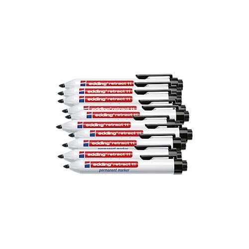 4004764869589 - edding retract 11 Permanentmarker ohne Kappe mit Druckmechanik 10 Stück schwarz 4004764869589 - edding retract 11 Permanentmarker ohne Kappe mit Druckmechanik 10 Stück schwarz