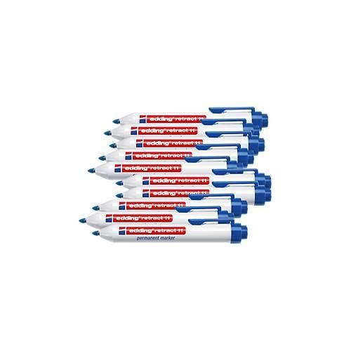 4004764869602 - edding retract 11 Permanentmarker ohne Kappe mit Druckmechanik 10 Stück blau 4004764869602 - edding retract 11 Permanentmarker ohne Kappe mit Druckmechanik 10 Stück blau