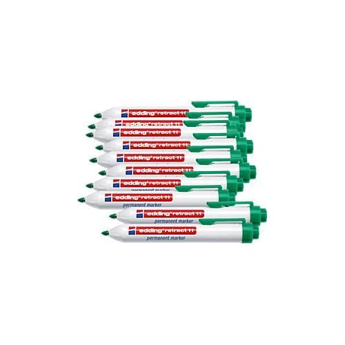 4004764869619 - edding retract 11 Permanentmarker ohne Kappe mit Druckmechanik 10 Stück grün 4004764869619 - edding retract 11 Permanentmarker ohne Kappe mit Druckmechanik 10 Stück grün
