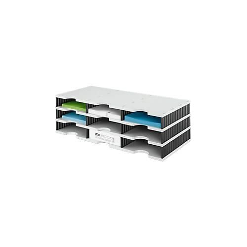 7612176104333 - styro® Sortierstation styrodoc Standard DIN C4 3 Etagen 3-reihig 9 Fächer grau schwarz 7612176104333 - styro® Sortierstation styrodoc Standard DIN C4 3 Etagen 3-reihig 9 Fächer grau schwarz