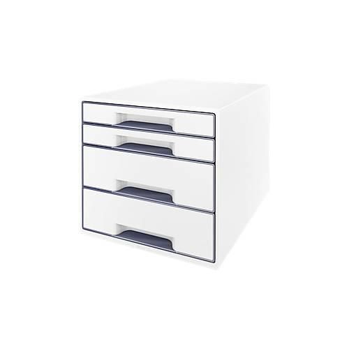 4002432115334 - - Schubladenbox wow cube 4 Schubladen din A4 Polystyrol Gehäusefarbe weiß Farbe der Schublade grau weiß 4002432115334 - - Schubladenbox wow cube 4 Schubladen din A4 Polystyrol Gehäusefarbe weiß Farbe der Schublade grau weiß