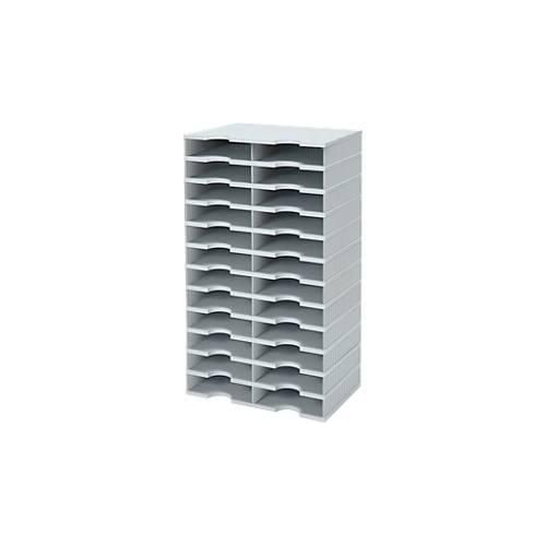 4250510846360 - styro® Sortierstation styrodoc Standard SET DIN C4 12 Etagen 2-reihig 24 Fächer grau grau 4250510846360 - styro® Sortierstation styrodoc Standard SET DIN C4 12 Etagen 2-reihig 24 Fächer grau grau