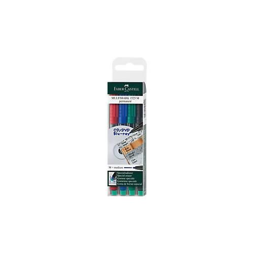 4005401525042 - Faber Castell - cd dvd Marker multimark 1525 1mm farbig sortiert 4 St Pack Schreibfarbe rot blau grün schwarz 4005401525042 - Faber Castell - cd dvd Marker multimark 1525 1mm farbig sortiert 4 St Pack Schreibfarbe rot blau grün schwarz