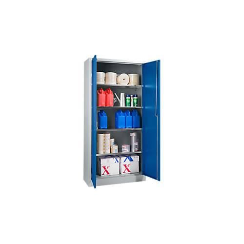 4051273634801 - Select Materialschrank abschließbar 4 verzinkte Böden 5 OH B 800 x T 400 x H 1935 mm Stahl weißaluminium enzianblau 4051273634801 - Select Materialschrank abschließbar 4 verzinkte Böden 5 OH B 800 x T 400 x H 1935 mm Stahl weißaluminium enzianblau
