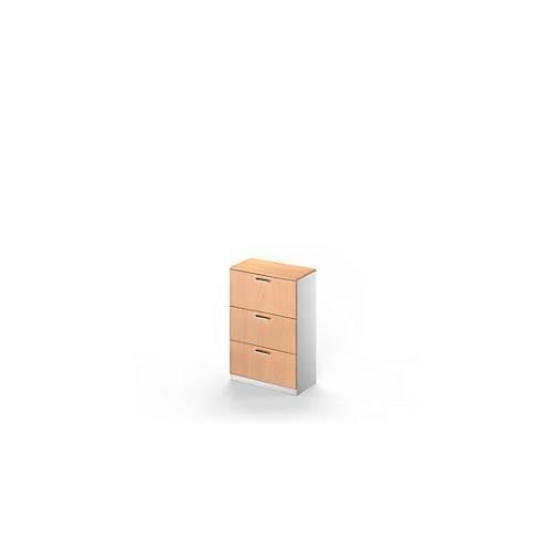 4051273740335 - Schäfer Shop Genius Hängeregristraturschrank TETRIS SOLID 3 Schübe 3 OH B 800 x H 1170 mm Buche-Dekor weißalu 4051273740335 - Schäfer Shop Genius Hängeregristraturschrank TETRIS SOLID 3 Schübe 3 OH B 800 x H 1170 mm Buche-Dekor weißalu
