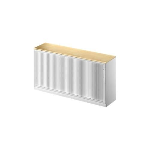 4051273740489 - Genius Querrollladenschrank TETRIS SOLID 2 OH B 1600 mm inkl 19 mm Abdeckplatte Ahorn-Dekor weißalu weißalu