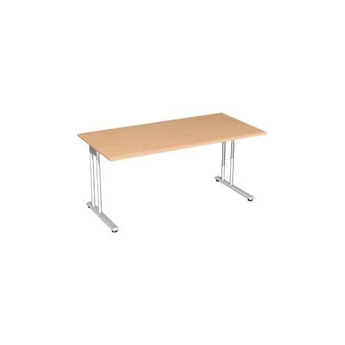 4038933479590 - Schreibtisch PALENQUE C-Fuß Rechteck B 1600 x T 800 x H 680-820 mm Buche 4038933479590 - Schreibtisch PALENQUE C-Fuß Rechteck B 1600 x T 800 x H 680-820 mm Buche
