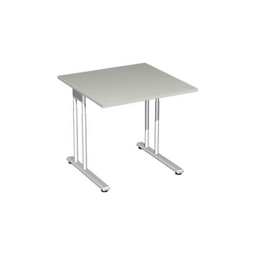 4038933479651 - Schreibtisch PALENQUE C-Fuß Rechteck B 800 x T 800 x H 680-820 mm lichtgrau 4038933479651 - Schreibtisch PALENQUE C-Fuß Rechteck B 800 x T 800 x H 680-820 mm lichtgrau