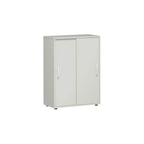 4038933409092 - Schiebetürenschrank Alicante 3 Ordnerhöhen B 800 x T 400 x H 1104 mm lichtgrau 4038933409092 - Schiebetürenschrank Alicante 3 Ordnerhöhen B 800 x T 400 x H 1104 mm lichtgrau