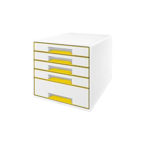 4002432121618 - - Schubladenbox wow cube 5 Schubladen din A4 Polystyrol Gehäusefarbe weiß Farbe der Schublade gelb weiß 4002432121618 - - Schubladenbox wow cube 5 Schubladen din A4 Polystyrol Gehäusefarbe weiß Farbe der Schublade gelb weiß