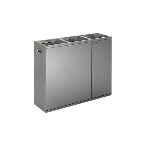 0894433002089 - Wertstoffsammler Janibell 3-teilig Volumen 3 x 757 l rechteckig L 322 x B 1068 x H 869 mm Stahl silber 0894433002089 - Wertstoffsammler Janibell 3-teilig Volumen 3 x 757 l rechteckig L 322 x B 1068 x H 869 mm Stahl silber