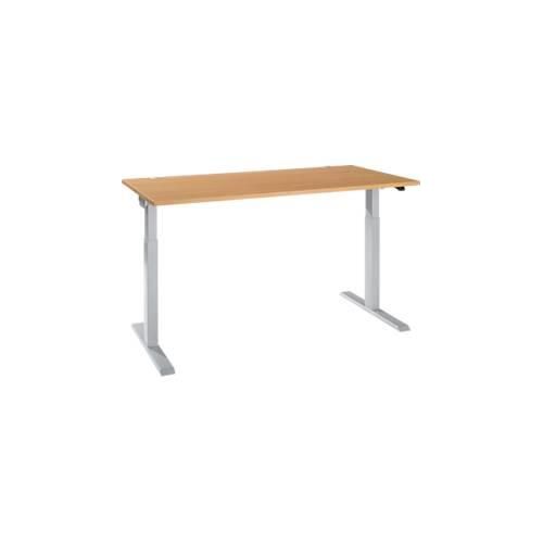4251898820591 - Select Schreibtisch ERGO-T 20 elektrisch höhenverstellbar Rechteck T-Fuß B 1600 x T 800 x H 715-1205 mm Buche weißalu